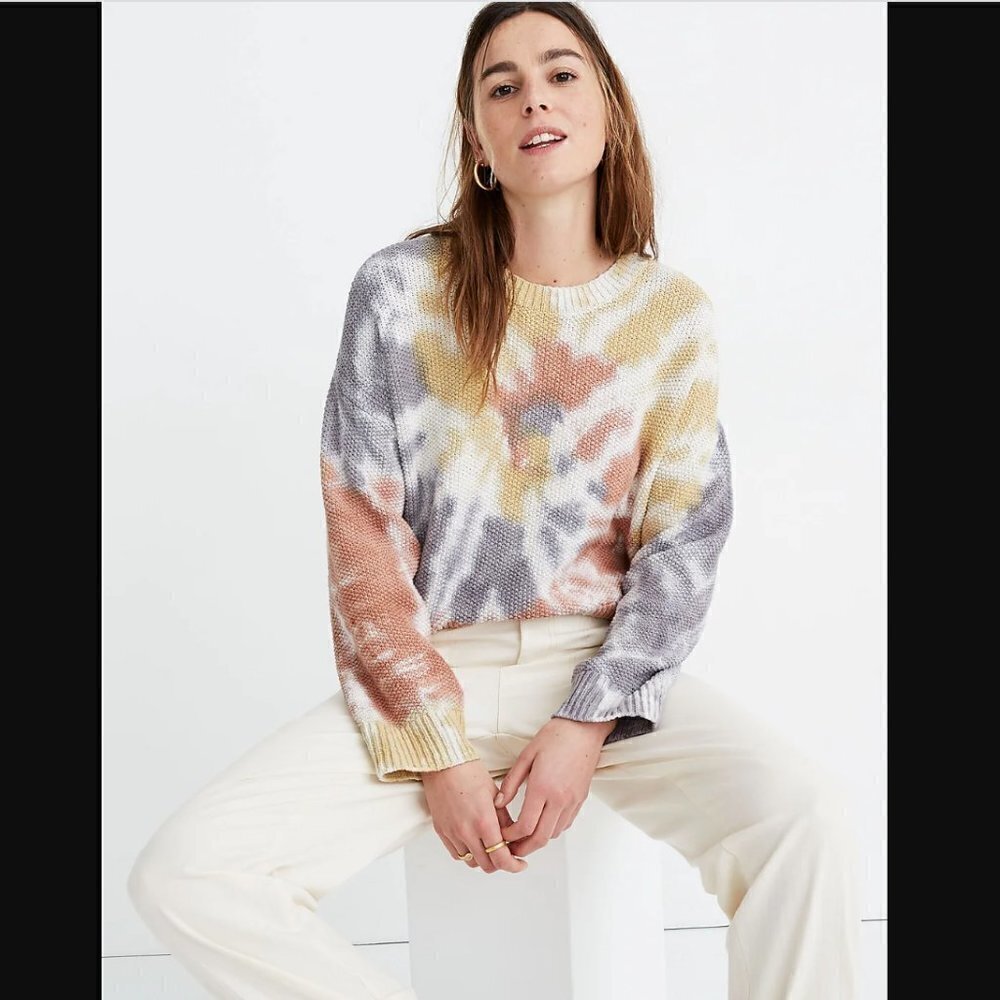 Madewell Colorful Tie Dye Westford Pullover Sweater S